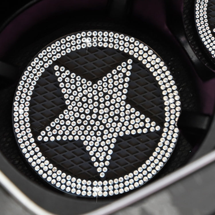 Five-pointed Star Diamond-encrusted Car Non-slip Decorative Water Coaster(White) - Car Drink Holders by PMC Jewellery | Online Shopping South Africa | PMC Jewellery | Buy Now Pay Later Mobicred