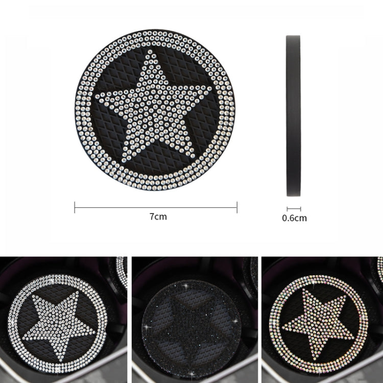 Five-pointed Star Diamond-encrusted Car Non-slip Decorative Water Coaster(White) - Car Drink Holders by PMC Jewellery | Online Shopping South Africa | PMC Jewellery | Buy Now Pay Later Mobicred