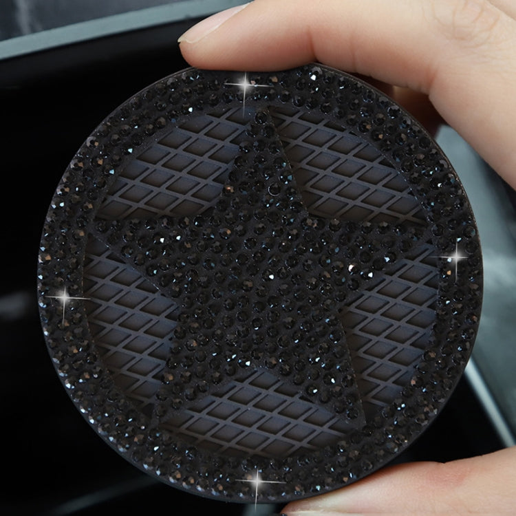 Five-pointed Star Diamond-encrusted Car Non-slip Decorative Water Coaster(White) - Car Drink Holders by PMC Jewellery | Online Shopping South Africa | PMC Jewellery | Buy Now Pay Later Mobicred