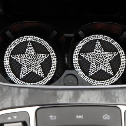 Five-pointed Star Diamond-encrusted Car Non-slip Decorative Water Coaster(White) - Car Drink Holders by PMC Jewellery | Online Shopping South Africa | PMC Jewellery | Buy Now Pay Later Mobicred