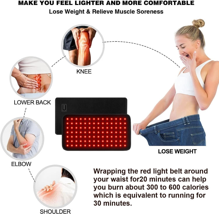 120 LEDs Red Light + Infrared Light Therapy Belt For Back Shoulder Waist Pain Relief EU Plug - Massage & Relaxation by PMC Jewellery | Online Shopping South Africa | PMC Jewellery