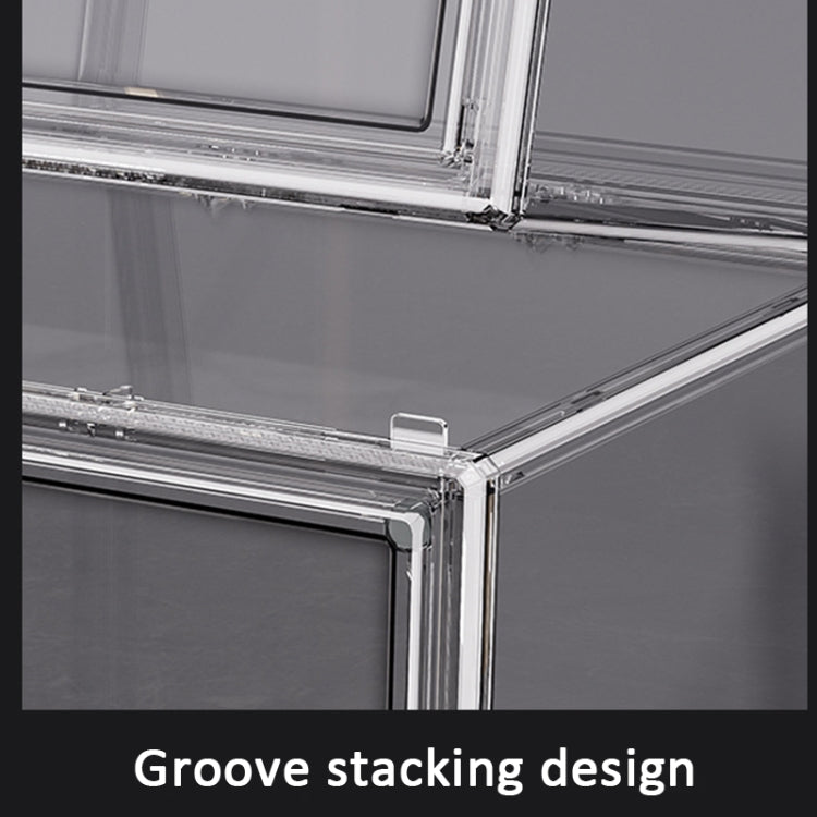 Stackable Transparent Storage Box Magnetic Suction Bookcase Handbag Display Rack, Style: Side Opening - Storage Boxes by PMC TechLife | Online Shopping South Africa | PMC TechLife