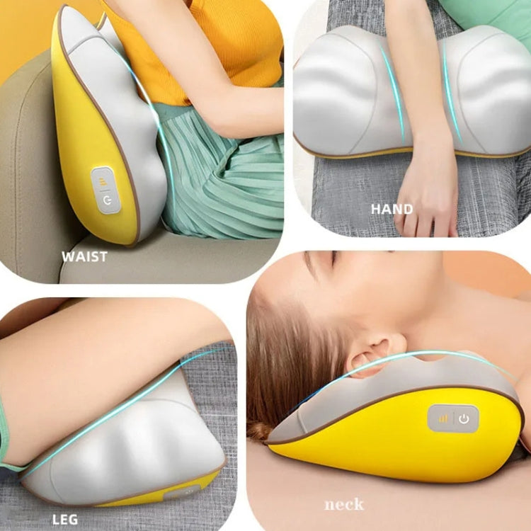 Waist And Back Massager Lumbar Vertebra Car Neck Massage Pillow, Specification: Charging Model Yellow - free shipping - PMC TechLife - Order now!