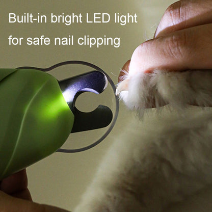 LED Pet Nail Clippers Dog and Cat Nail Clippers with Nail Polisher(Green) - Fingernail Trimmers by PMC Jewellery | Online Shopping South Africa | PMC Jewellery