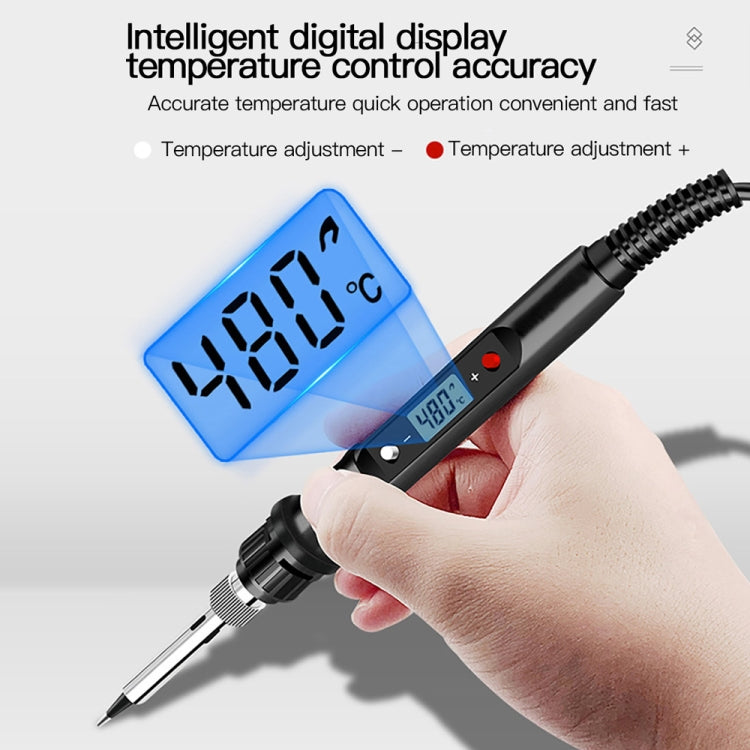 10pcs/ Set 80W Internal Heating Welding Digital Display Soldering Iron Temperature Adjustment Set, Model: Black US Plug - Electric Soldering Iron by PMc TechLife | Online Shopping South Africa | PMc TechLife | Buy Now Pay Later Mobicred