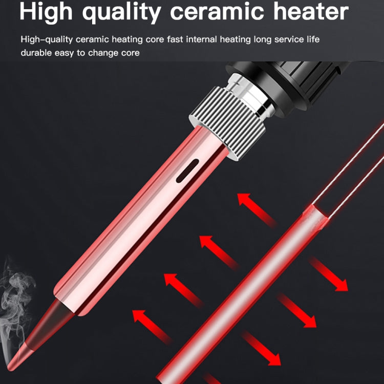 10pcs/ Set  80W Internal Heating Welding Digital Display Soldering Iron Temperature Adjustment Set, Model: Red EU Plug - Electric Soldering Iron by PMc TechLife | Online Shopping South Africa | PMc TechLife | Buy Now Pay Later Mobicred