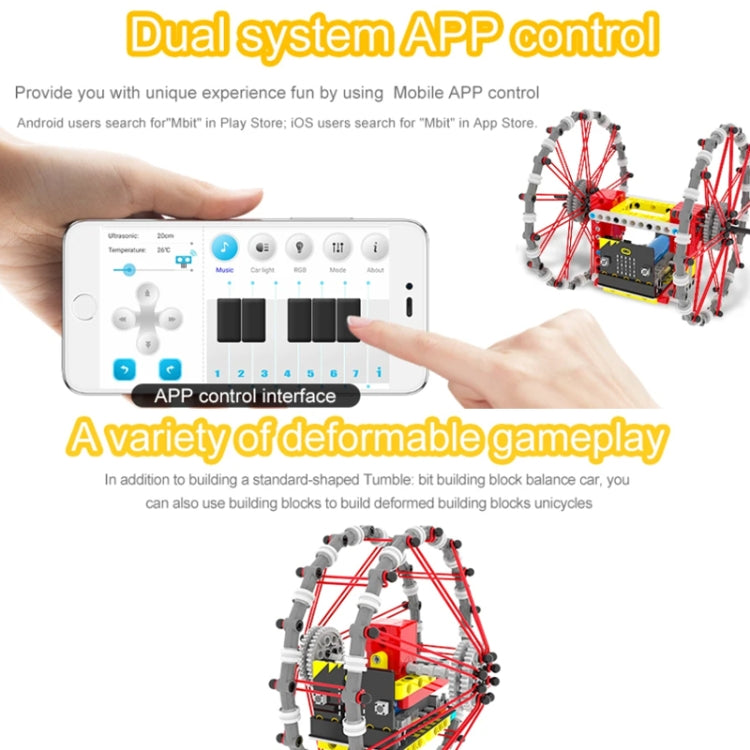 Yahboom Micro: Bit Self-Balancing Block Building Programmable APP Control Robot Kit, Spec: Tumblebit Pack - Components Kits by Yahboom | Online Shopping South Africa | PMC Jewellery