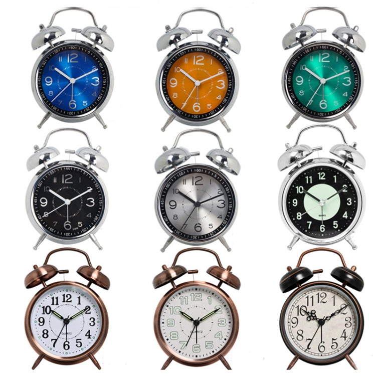 4.5 Inch Electroplated Metal Ring Bell Alarm Clock Quartz Clock With Night Light ?, Style: Red Copper B - Novelty Clock by PMc TechLife | Online Shopping South Africa | PMc TechLife | Buy Now Pay Later Mobicred