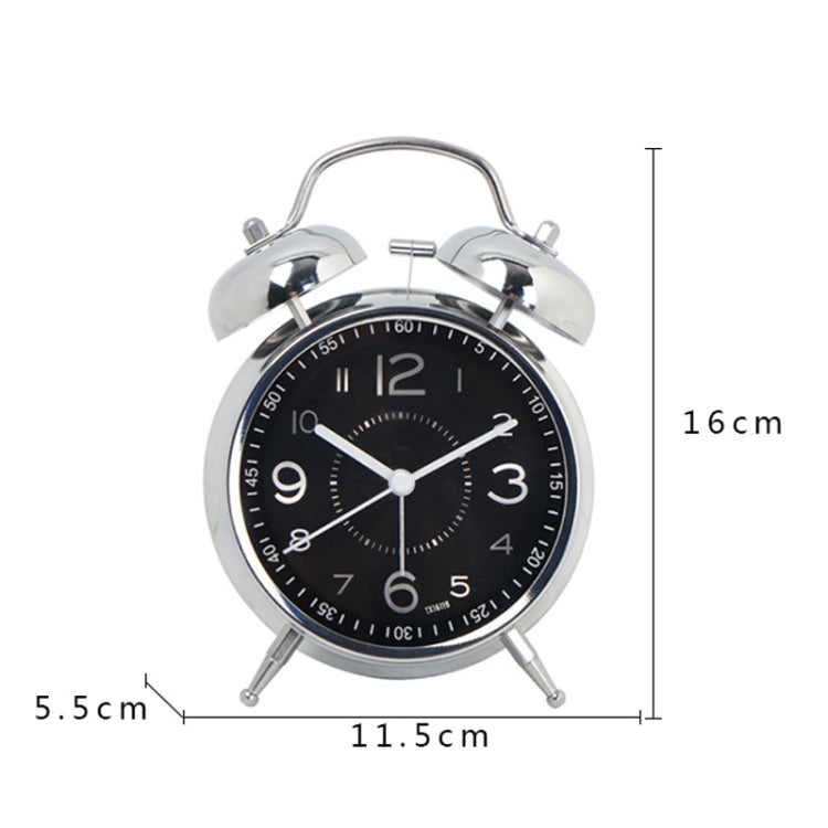 4.5 Inch Electroplated Metal Ring Bell Alarm Clock Quartz Clock With Night Light ?, Style: Luminous Black - Novelty Clock by PMc TechLife | Online Shopping South Africa | PMc TechLife | Buy Now Pay Later Mobicred
