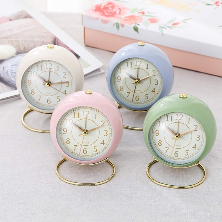 Round Metal Clock Silent Children Electronic Alarm Clock with Light(Pink) - Novelty Clock by PMc TechLife | Online Shopping South Africa | PMc TechLife | Buy Now Pay Later Mobicred