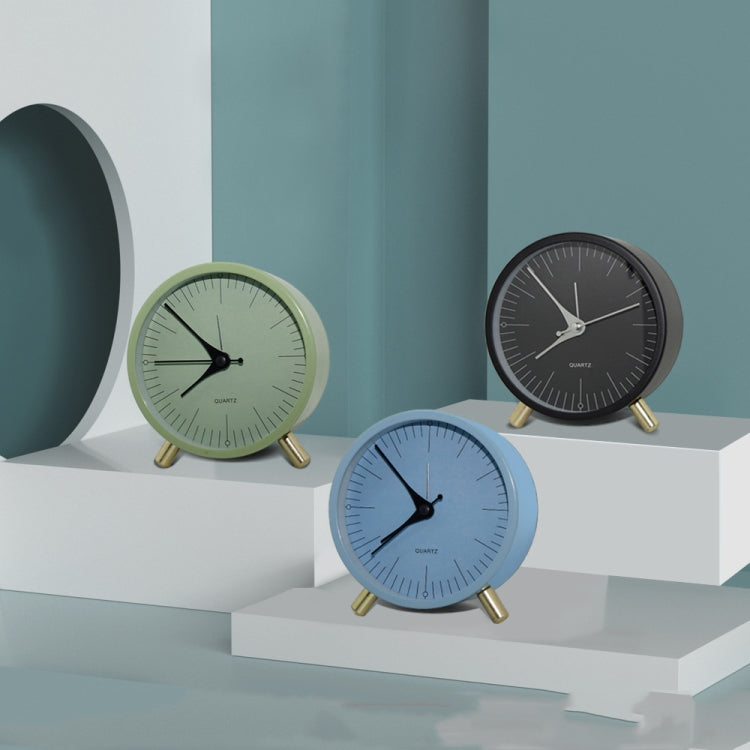 Metal Quartz Alarm Clock Simple Silent Desktop Round Pointer Living Room Clock(White) - Novelty Clock by PMc TechLife | Online Shopping South Africa | PMc TechLife | Buy Now Pay Later Mobicred