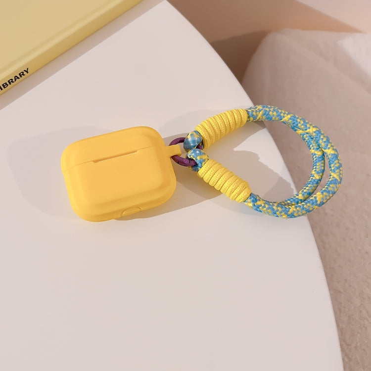 For AirPodS Pro 2 Dopamine Contrast Color Silicone Earphone Cover With Hand Strap(Yellow) - For AirPods Pro 2 by PMC Jewellery | Online Shopping South Africa | PMC Jewellery | Buy Now Pay Later Mobicred