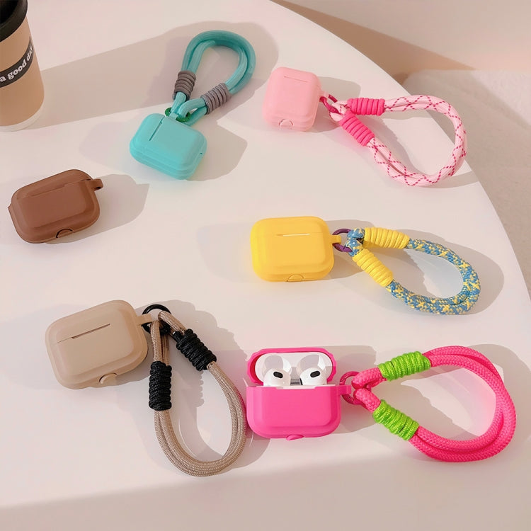 For AirPodS Pro 2 Dopamine Contrast Color Silicone Earphone Cover With Hand Strap(Green) - For AirPods Pro 2 by PMC Jewellery | Online Shopping South Africa | PMC Jewellery | Buy Now Pay Later Mobicred