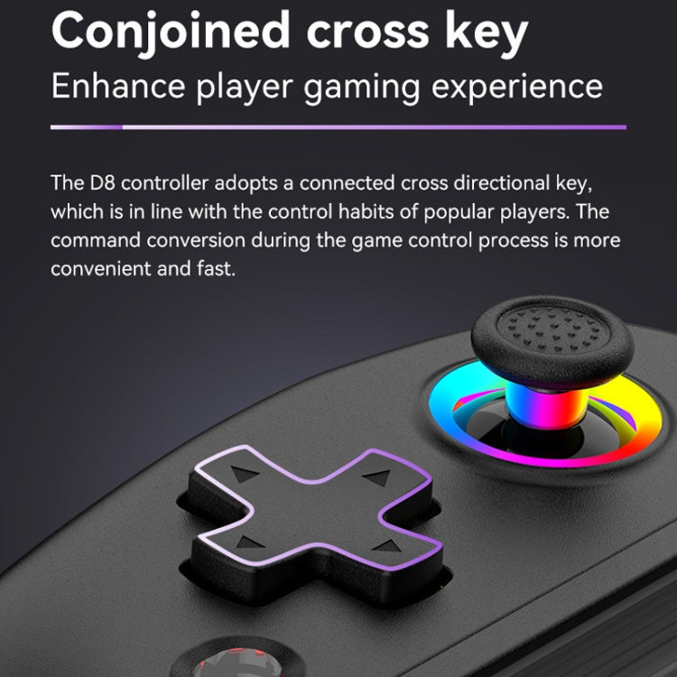 D8 Mobile Phone Stretch Band Light Gamepad Dual Hall Wireless Bluetooth Somatic Vibration Grip for PC / Android / IOS / Tablet / PS3 / PS4 / Switch, Color: Black+Receiver - Gamepads by PMC Jewellery | Online Shopping South Africa | PMC Jewellery | Buy Now Pay Later Mobicred