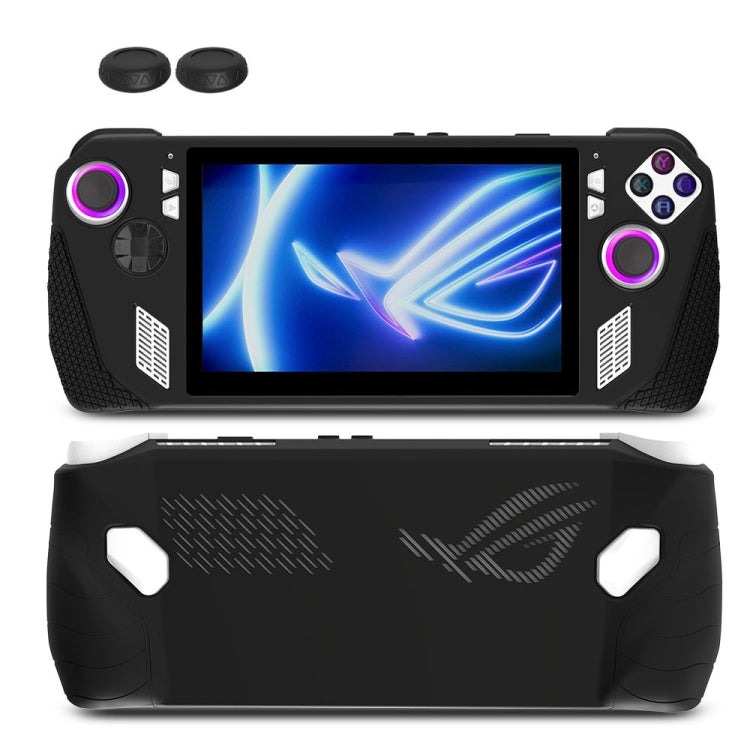 For ASUS ROG Ally Game Console Silicone Protective Cover + Button Cap Set Pocket Gaming Accessories(Black) - Accessories by PMC Jewellery | Online Shopping South Africa | PMC Jewellery