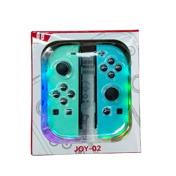 JOY-02 Gaming Left And Right Handle With RGB Lights Body Feel Bluetooth Gamepad For Switch / Switch OLED / Switch Pro / Switch Lite / Switch Joycon(Green Blue) - Gamepads by PMC Jewellery | Online Shopping South Africa | PMC Jewellery | Buy Now Pay Later Mobicred