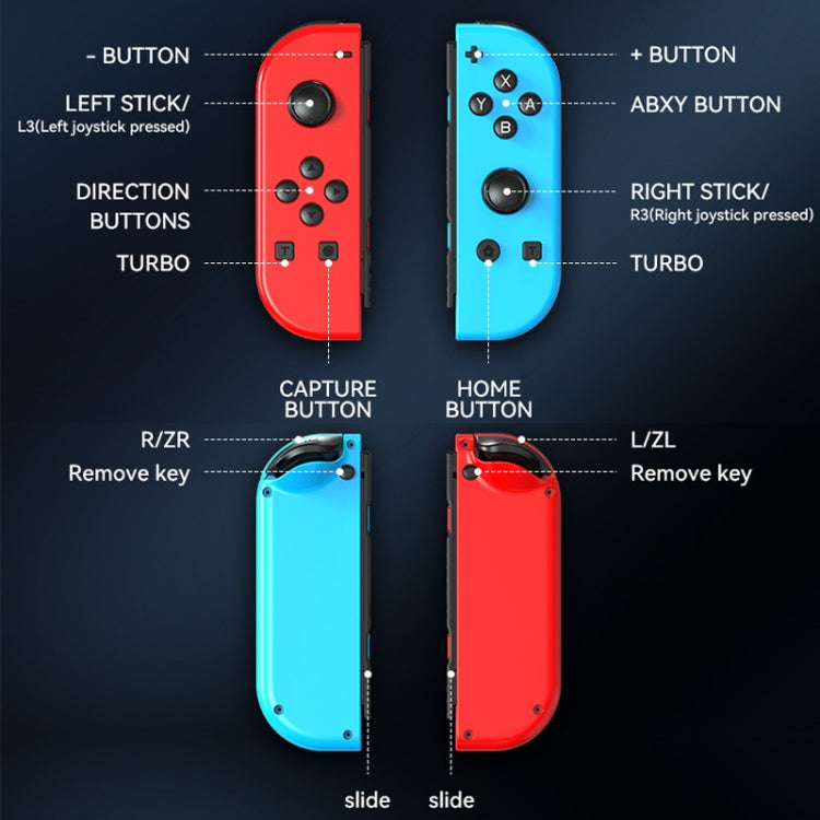 JOY-02 Gaming Left And Right Handle With RGB Lights Body Feel Bluetooth Gamepad For Switch / Switch OLED / Switch Pro / Switch Lite / Switch Joycon(White) - free shipping - PMC Jewellery - Order now!