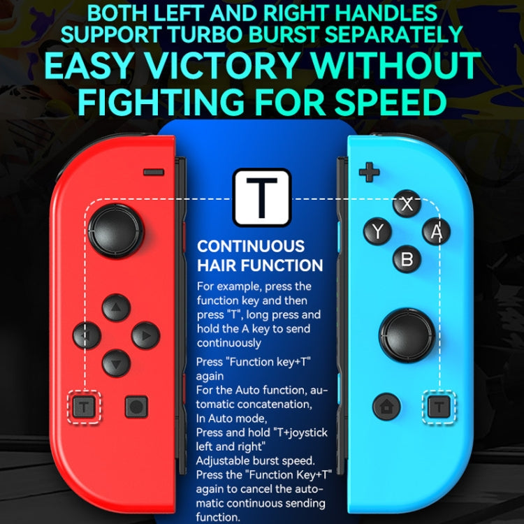 JOY-02 Gaming Left And Right Handle With RGB Lights Body Feel Bluetooth Gamepad For Switch / Switch OLED / Switch Pro / Switch Lite / Switch Joycon(Blue Red) - free shipping - PMC Jewellery - Order now!