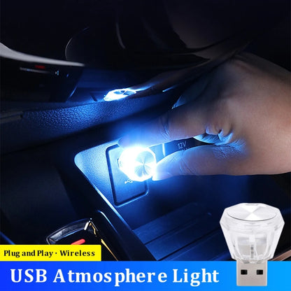 Car Diamond Model USB Ambient Light Charge-Free Plug And Play LED Decorative Lights(Ice Blue) - Atmosphere lights by PMC Jewellery | Online Shopping South Africa | PMC Jewellery | Buy Now Pay Later Mobicred