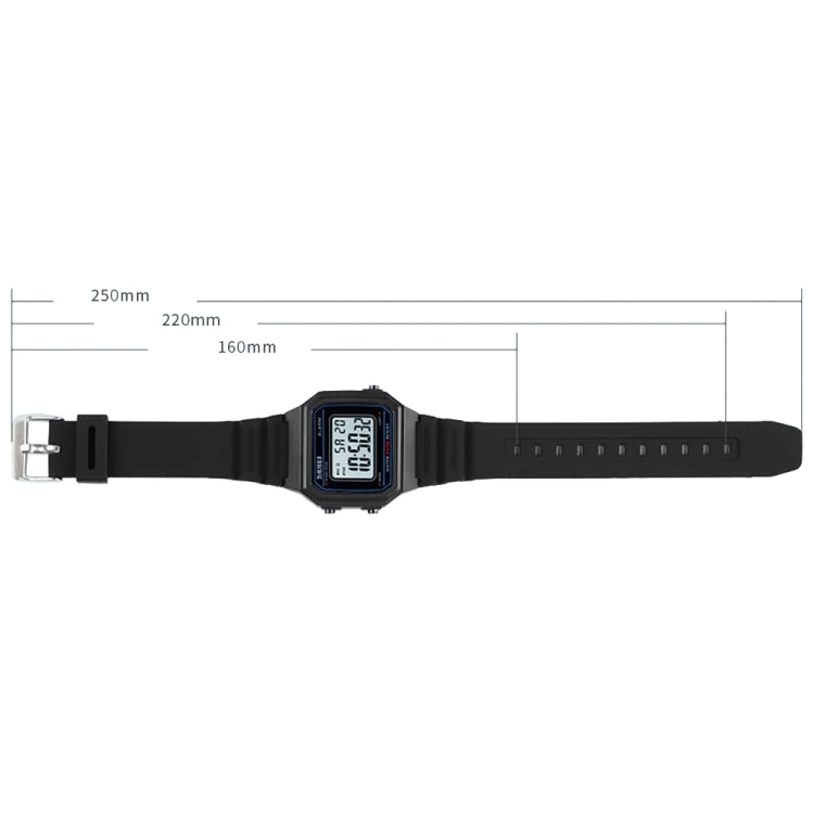 SKMEI 1698 50m Waterproof Multifunctional Sports Square Pin Buckle Luminous Digital Watch(Black White) - free shipping - PMC TechLife - Order now!