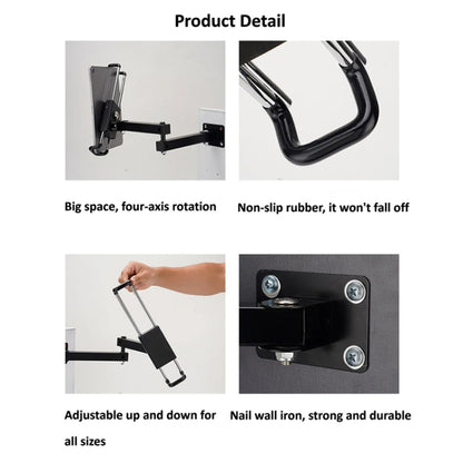 Tablet Wall Mount Holder Foldable Extendable Aluminum Alloy Mount With Anti Theft Security Lock - Lazy Bracket by PMC Jewellery | Online Shopping South Africa | PMC Jewellery