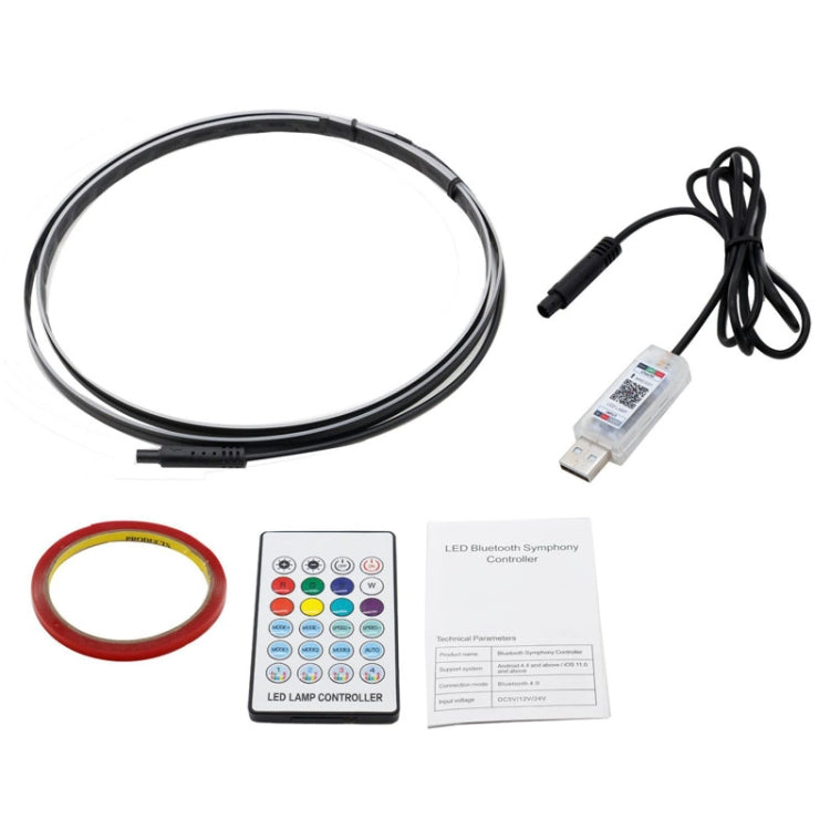 Car Interior Fiber Optic Cold Light RGB Ambient Lamp Center Phantom Footwell Atmosphere Lights, Style: One To Two 110cm+35cm(Colorful Double Control) - Atmosphere lights by PMC TechLife | Online Shopping South Africa | PMC TechLife | Buy Now Pay Later Mobicred