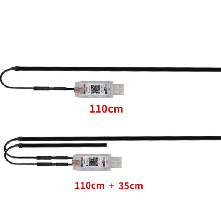 Car Interior Fiber Optic Cold Light RGB Ambient Lamp Center Phantom Footwell Atmosphere Lights, Style: One To Two 110cm+35cm(Colorful Double Control) - Atmosphere lights by PMC TechLife | Online Shopping South Africa | PMC TechLife | Buy Now Pay Later Mobicred