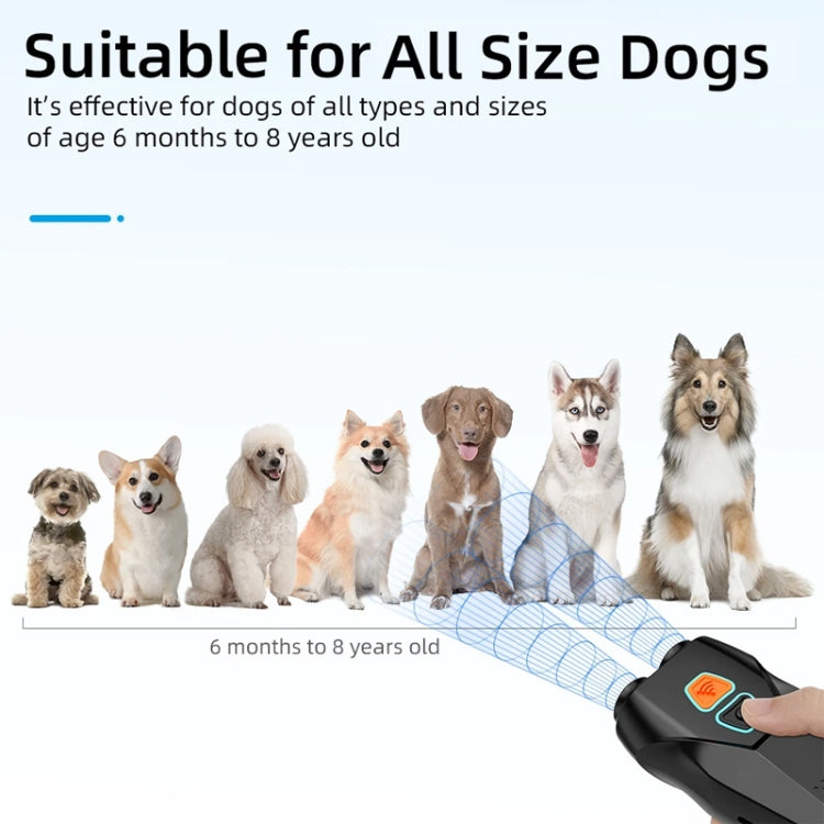Ultrasonic Dog Repeller Stop Barker Dual Probe High Power Repeller Handheld Dog Trainer(Black) - Training Aids by PMC TechLife | Online Shopping South Africa | PMC TechLife | Buy Now Pay Later Mobicred