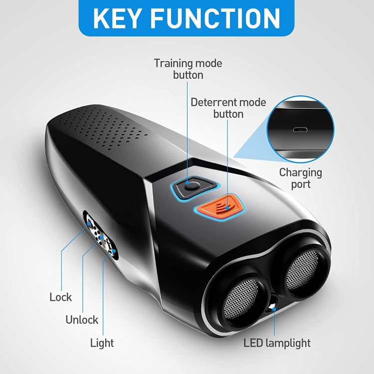 Ultrasonic Dog Repeller Stop Barker Dual Probe High Power Repeller Handheld Dog Trainer(Black) - Training Aids by PMC TechLife | Online Shopping South Africa | PMC TechLife | Buy Now Pay Later Mobicred