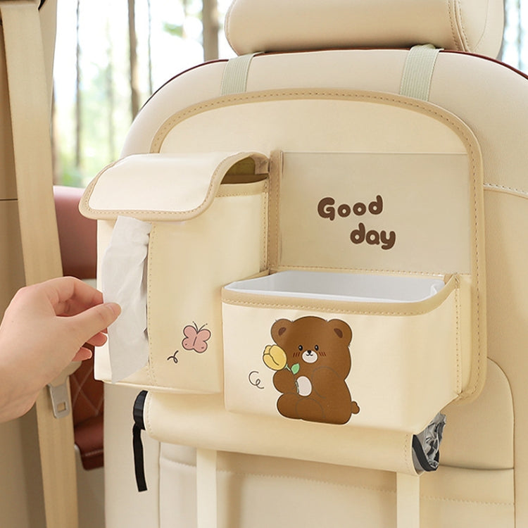 Multifunctional Car Cute Cartoon Rear Seat Back-mounted Storage Bag Garbage Bin in Car(Coffee) - Stowing Tidying by PMC Jewellery | Online Shopping South Africa | PMC Jewellery | Buy Now Pay Later Mobicred