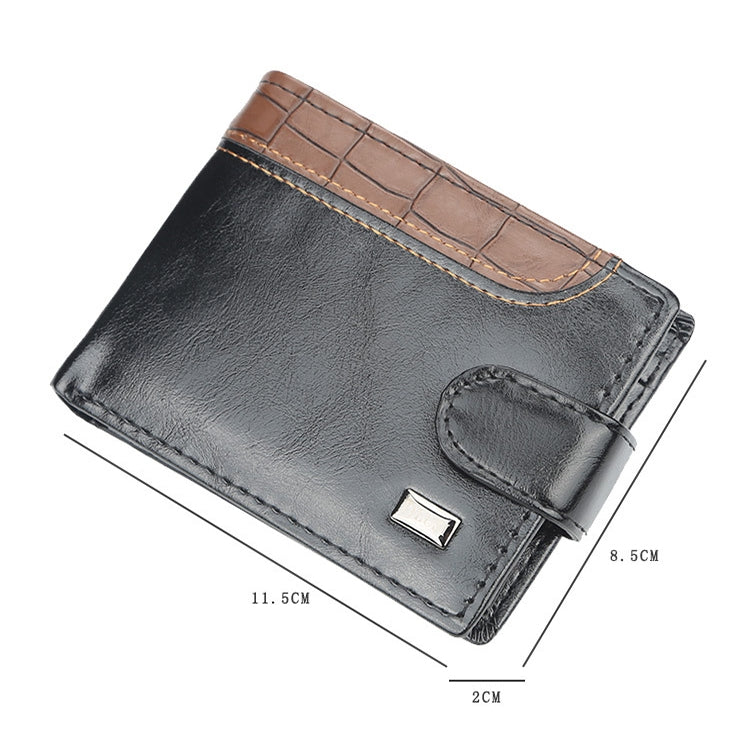 Baellerry M1078 Splicing Leather Casual Men Wallet With Buckle Multi-Card Slot Coin Purse(Black) - free shipping - PMC TechLife - Order now!