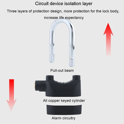 Short Beam Model Outdoor Door Anti-Theft Alarm Lock Waterproof Anti-Pick Motorcycle Bicycle Padlock - Theft Protection by PMC Jewellery | Online Shopping South Africa | PMC Jewellery | Buy Now Pay Later Mobicred