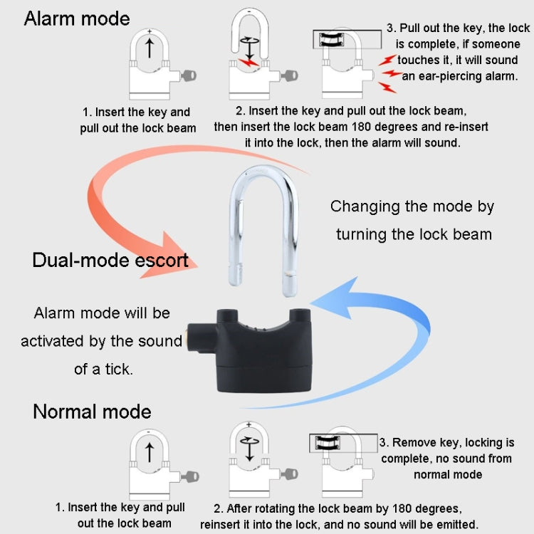 Short Beam Model Outdoor Door Anti-Theft Alarm Lock Waterproof Anti-Pick Motorcycle Bicycle Padlock - Theft Protection by PMC Jewellery | Online Shopping South Africa | PMC Jewellery | Buy Now Pay Later Mobicred