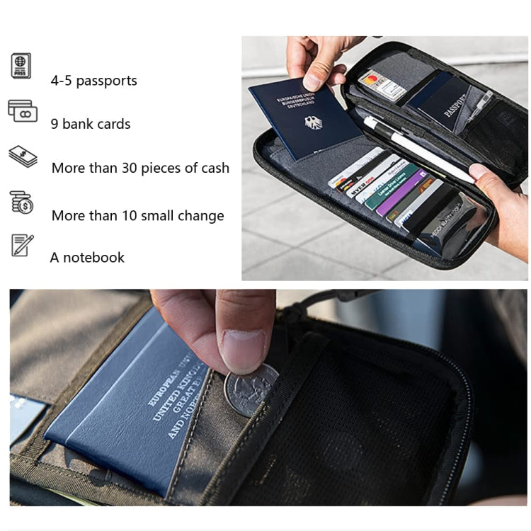 RFID Anti-Theft Certificate Storage Package Oxford Cloth Handheld Travel Passport Card Bag(Black) - Antimagnetic RFID Package by PMC TechLife | Online Shopping South Africa | PMC TechLife