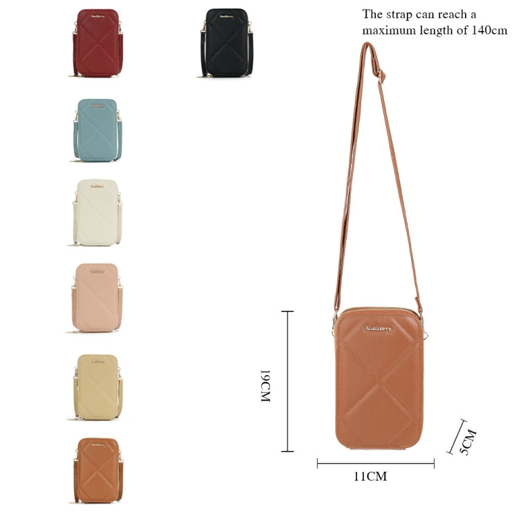 Baellerry N0111 Large Capacity Vertical Double-zipper Phone Bag Single-shoulder Messenger Bag(Apricot) - Single-shoulder Bags by Baellerry | Online Shopping South Africa | PMC Jewellery