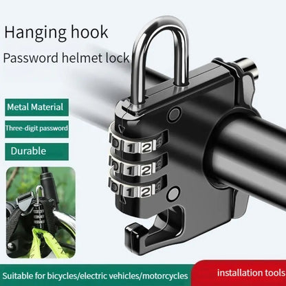 Motorcycle Helmet Anti-Theft Lock Fixed Helmet Combination Padlock, Color: Silver - Theft Protection by PMC Jewellery | Online Shopping South Africa | PMC Jewellery