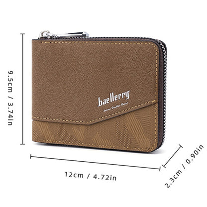 Baellerry D5106 RFID Anti-theft Retro Zipper Wallet Spliced Short Coin Purse(Black) - Antimagnetic RFID Package by Baellerry | Online Shopping South Africa | PMC Jewellery