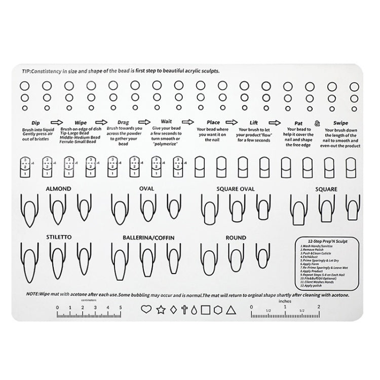 40x30x0.06cm Silicone Manicure Pads Palette Practice Table Mats(White) - Nail Art Equipment by PMC Jewellery | Online Shopping South Africa | PMC Jewellery | Buy Now Pay Later Mobicred