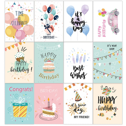 24pcs /Set Happy Birthday Greeting Card With Envelopes And Stickers Set(KP002) - Cards & Invitations by PMC Jewellery | Online Shopping South Africa | PMC Jewellery