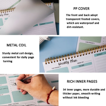 A4 54sheets /Book  English Weekly Planner Coil Schedule Planning Note Pad(A Type) - Notebooks by PMC Jewellery | Online Shopping South Africa | PMC Jewellery