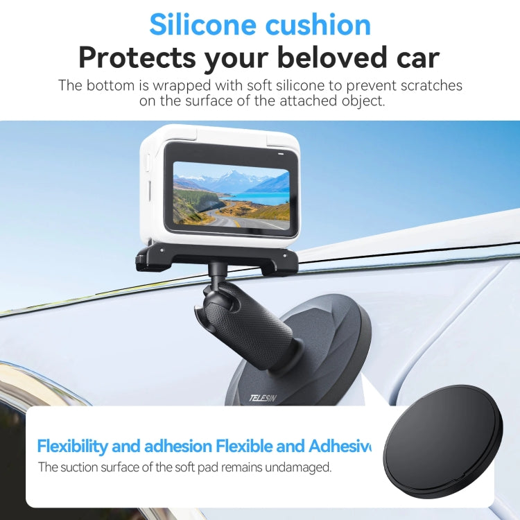 TELESIN Magnetic Base With 1/4 Inch Interface for DJI Pocket 3 / Insta360 Camera & Smart Phones Without Suction Cup Base - Mount & Holder by TELESIN | Online Shopping South Africa | PMC TechLife | Buy Now Pay Later Mobicred