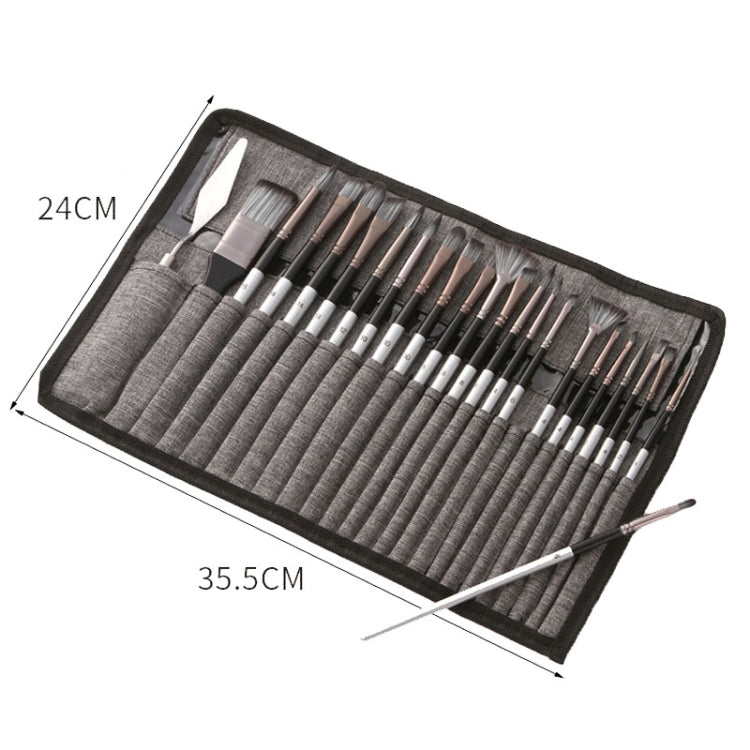 ZHU TING 24pcs /Set Nylon Bristle Paintbrush Set Painting Watercolor Brushes With Cloth Bag(White Rod) - free shipping - PMC TechLife - Order now!