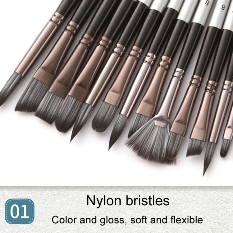 ZHU TING 24pcs /Set Nylon Bristle Paintbrush Set Painting Watercolor Brushes With Cloth Bag(White Rod) - free shipping - PMC TechLife - Order now!