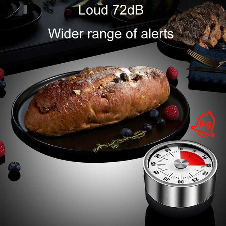 Kitchen Stainless Steel Mechanical Timer Student Time Management Reminder Baking Alarm Clock(Black) - Digital Countdown by PMC Jewellery | Online Shopping South Africa | PMC Jewellery