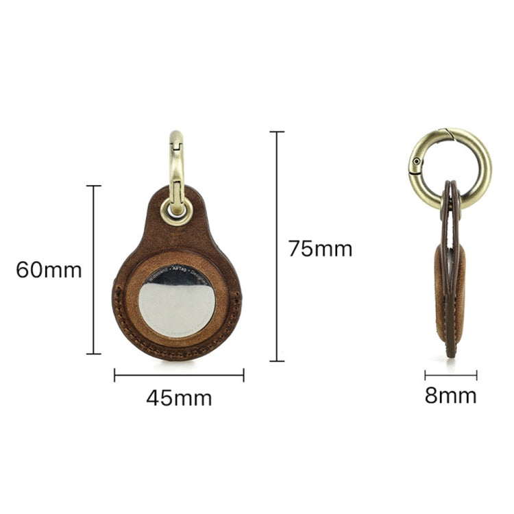 For Airtag CONTACTS FAMILY CF1139 First-layer Cowhide Tracker Protective Case Pet Locator Leather Case(Red) - Key Chain Series by CONTACTS FAMILY | Online Shopping South Africa | PMc TechLife | Buy Now Pay Later Mobicred