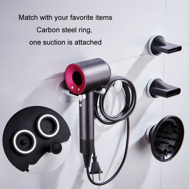 Wall Mounted Hair Dryer Holder Hole-Free Bathroom Space Aluminum Multifunctional Shelf, Style: Small Black - Shelves by PMC TechLife | Online Shopping South Africa | PMC TechLife