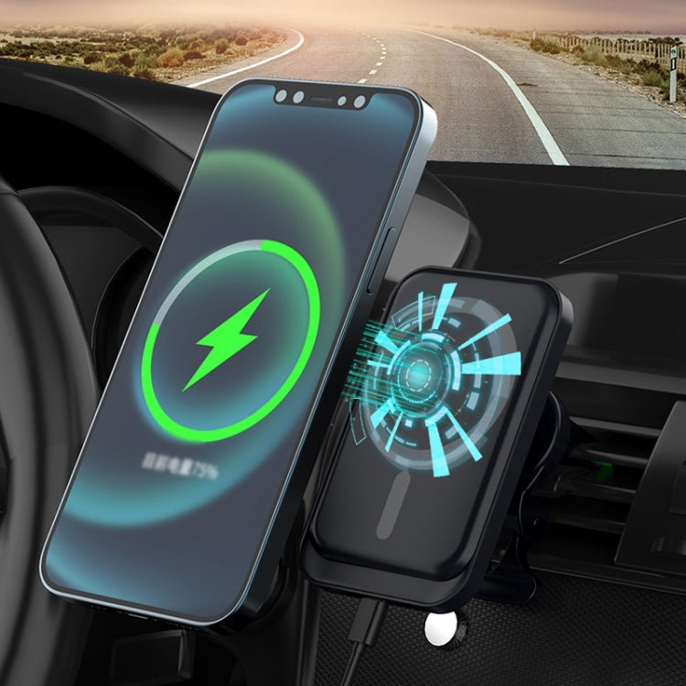 Magsafe Car Air Vent Wireless Charger Cell Phone 15W Fast Charger(Black) - Wireless Charger Holders by PMC Jewellery | Online Shopping South Africa | PMC Jewellery