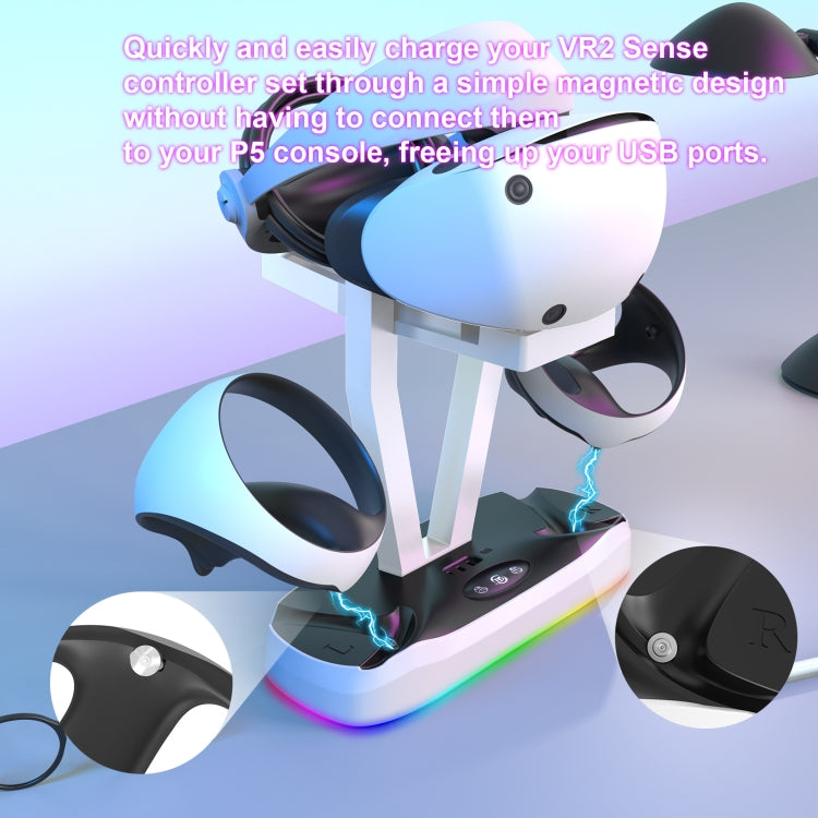 JYS-P5155 For PlayStation VR 2 Magnetic Charging Base With RGB Light VR Glasses Storage Rack Game Accessories - VR Accessories by PMC TechLife | Online Shopping South Africa | PMC TechLife | Buy Now Pay Later Mobicred