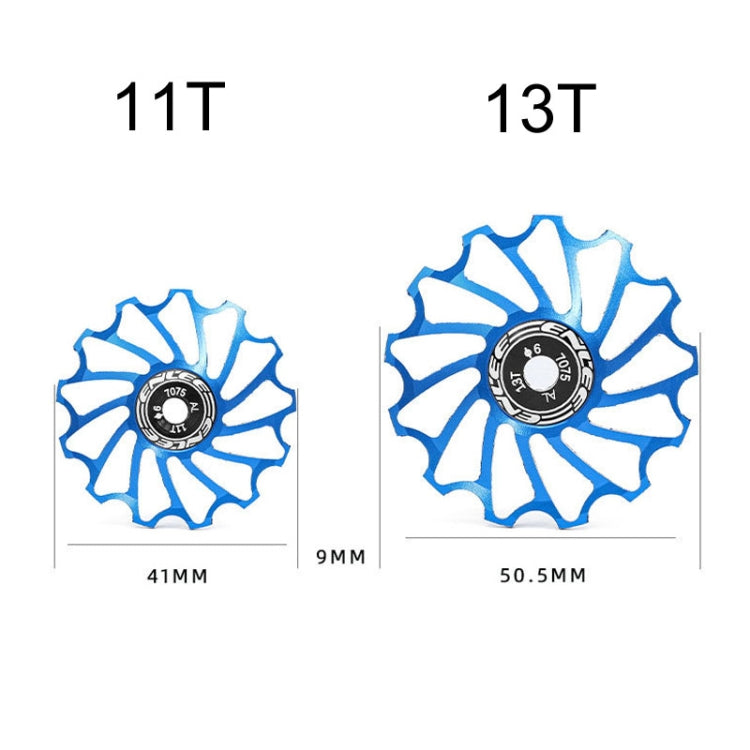 ENLEE Mountain Bicycle Rear Derailleur Guide Wheel Ceramic Bearing Tension Pulley, Size: 11T(Blue) - Guide wheels by ENLEE | Online Shopping South Africa | PMC TechLife | Buy Now Pay Later Mobicred