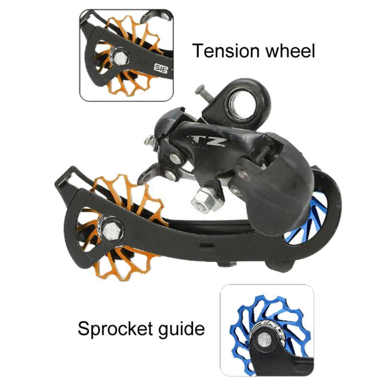 ENLEE Mountain Bicycle Rear Derailleur Guide Wheel Ceramic Bearing Tension Pulley, Size: 11T(Blue) - Guide wheels by ENLEE | Online Shopping South Africa | PMC TechLife | Buy Now Pay Later Mobicred